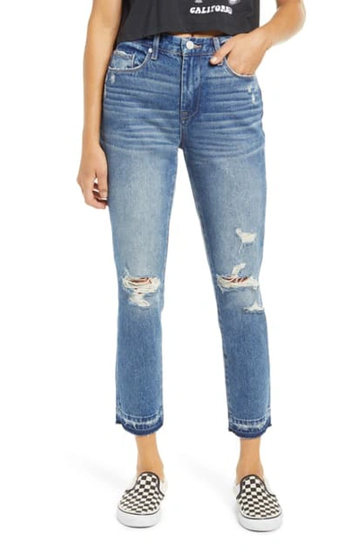 Blanknyc The Madison Ripped Straight Leg Crop Jeans In Out Of Town