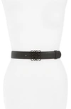 Loewe Anagram Buckle Leather Belt In 1100 Black
