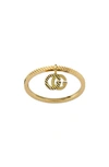 GUCCI RUNNING G 18K GOLD RING WITH CHARM,YBC648599002015
