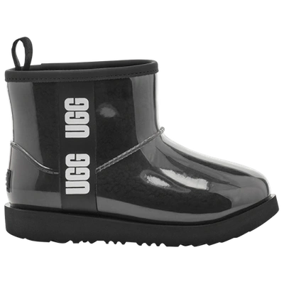 Ugg Kids' Classic Clear Mini Pvc And Faux-shearling Boots 7-10 Years In Black/black