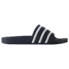 Adidas Originals Adilette Stripe Slide Sandals In New Navy/white/new Navy