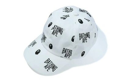 Pre-owned Bape  Monogram Panel Cap White/black