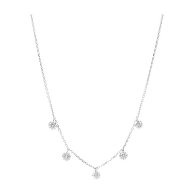 Persée Necklace Danaé 5 Hanging Diamonds In White Gold