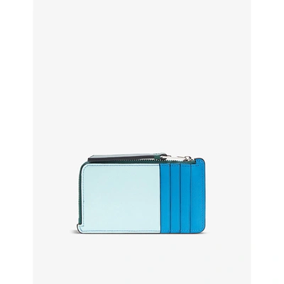 Loewe Coin Logo-embossed Leather Cardholder In Mint/multicolor