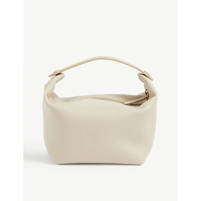 The Row Les Bains Leather Tote Bag In Vanilla Pld