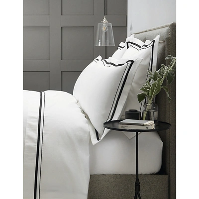 The White Company Cavendish Egyptian Cotton King Duvet Cover 235x290cm In White/black