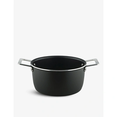 Alessi Aluminium And Stainless Steel Casserole 20cm In Black