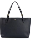 Tory Burch York Buckle Leather Tote In Tory Navy