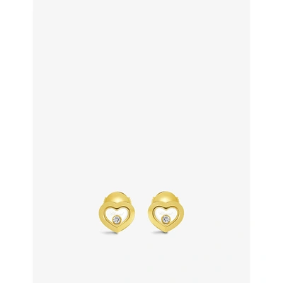 Chopard Happy Diamonds 18ct Yellow-gold And 0.10ct Diamond Earrings In Yellow Gold