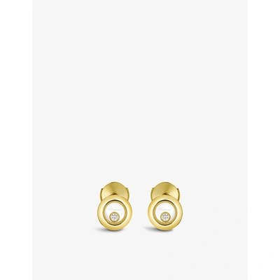 Chopard Happy Diamonds 18ct Yellow-gold And 0.10ct Diamond Earrings In Yellow Gold