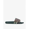 Dsquared2 Icon Print Rubber Slide Sandals In Khaki