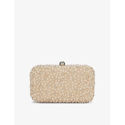From St Xavier Mini Pearl Box Clutch Bag In Champagne