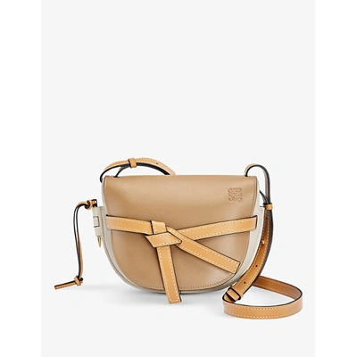 Loewe Gate Small Leather Cross-body Bag In Mink Color/light Oat