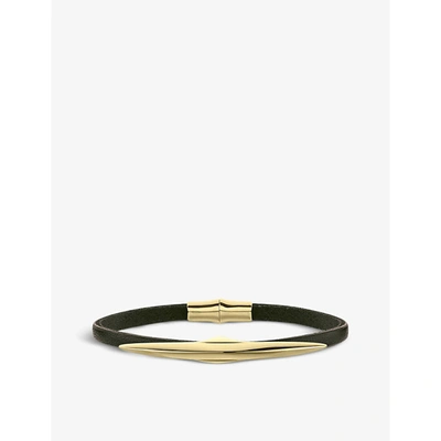 Shaun Leane Arc Yellow Gold-vermeil And Leather Bracelet In Yellow Gold Vermeil