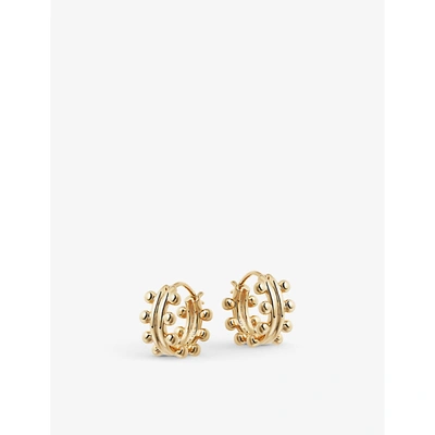 Missoma Double Beaded Mini 18ct Yellow Gold-plated Vermeil Sterling Silver Hoop Earrings In 18ct Gold Plated Vermeil