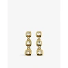 JENNIFER GIBSON JEWELLERY PRE-LOVED TRIPLE TIER GOLD-PLATED AND CRYSTAL DROP EARRINGS,R03682425