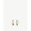 MISSOMA PAVÉ CLAW 18CT GOLD-PLATED VERMEIL STERLING SILVER AND CUBIC ZIRCONA HUGGIE EARRINGS,42694442