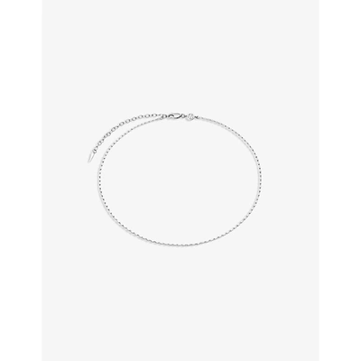 Missoma Womens Silver Box Link Sterling-silver Choker Necklace In Sterling Silver