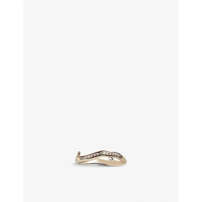 Shaun Leane Cherry Blossom Yellow Gold-vermeil And Diamond Ring In Yellow Gold Vermeil