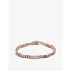ROXANNE FIRST GRADUATED TENNIS PINK SAPPHIRE AND 14CT ROSE-GOLD BRACELET,R03711735