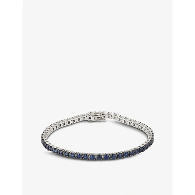 Roxanne First Chunky Tennis Blue Sapphire And 14ct White-gold Bracelet