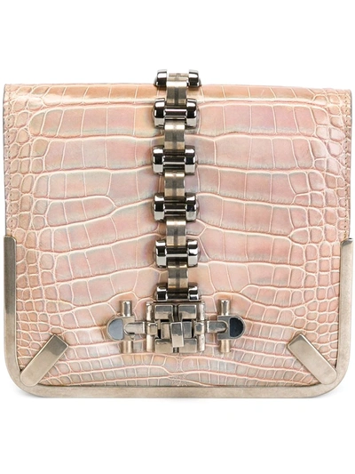 Pre-owned Balenciaga Metal Embellished Shiny Clutch In Neutrals