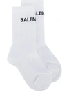 Balenciaga Logo Tennis Socks In White Black