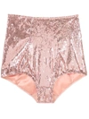 DOLCE & GABBANA HIGH-WAISTED SEQUIN-EMBELLISHED BRIEFS