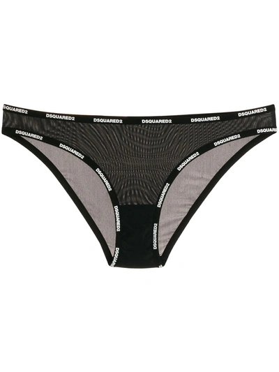 Dsquared2 Logo Trim Briefs In Black