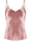 Gilda & Pearl Sophia Satin Camisole Top In Pink