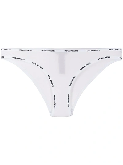 Dsquared2 Logo-trimmed Briefs In White