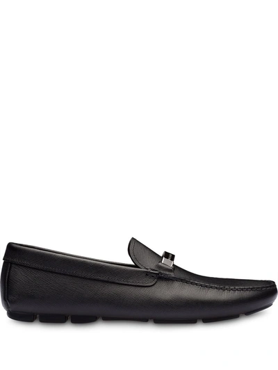 PRADA LOGO PLAQUE LOAFERS