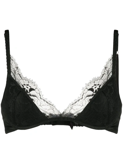 Fleur Of England Lace-embellished Plunge Bra In Black