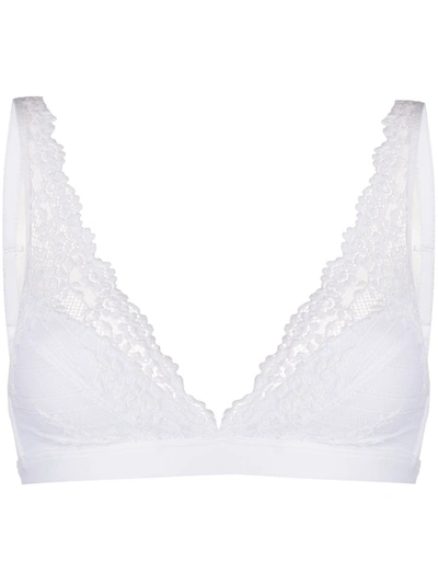 Wacoal Embrace Lace Convertible Plunge Soft Cup Wireless Bra In Delicious White