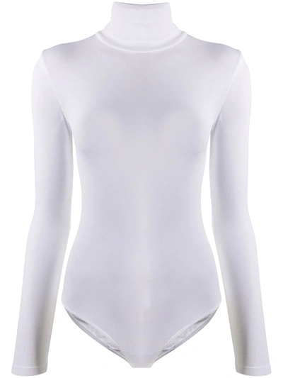 Wolford Colourada Roll-neck Bodysuit In White