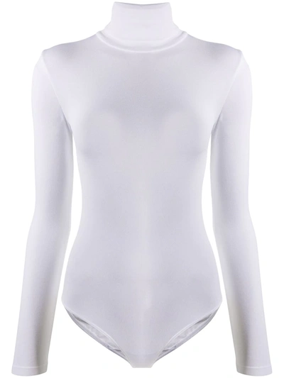 Wolford Colorada Roll-neck Bodysuit In Ecru