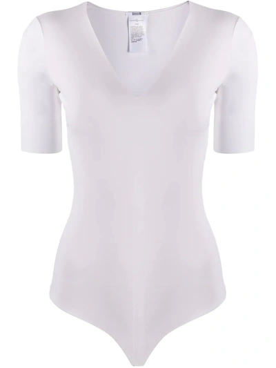 Wolford Short-sleeve Bodysuit Top In White
