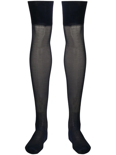 Prada Semi-sheer Knee-length Stockings In Blue