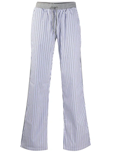 Dolce & Gabbana Striped Pyjama Trousers In White