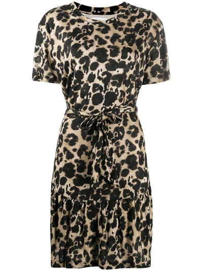Current Elliott Inky Leopard Print Dress In Animal Print
