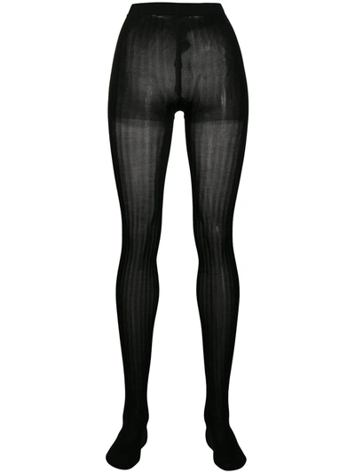 Prada Ribbed Tights In Black