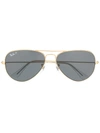 Ray Ban Aviator Frame Sunglasses In Gold