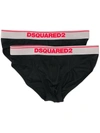 Dsquared2 Logo Waist Briefs Two-pack In Black