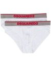 Dsquared2 Logo Waist Briefs Two-pack In White