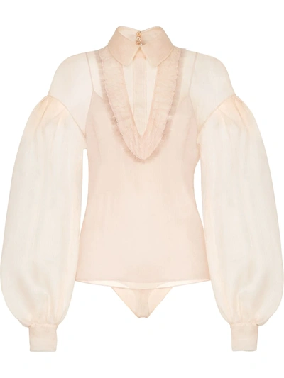 Fendi Bishop-sleeve Blouse In Pink