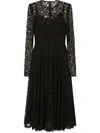 Dolce & Gabbana Lace Long-sleeved Dress In Black