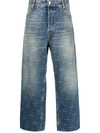 BALENCIAGA LOGO PRINT CROPPED JEANS