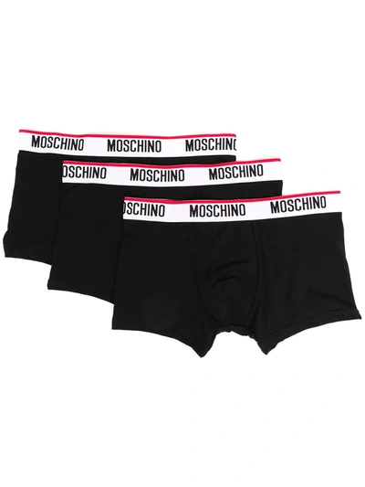Moschino Logo Waistband Boxers Set In Black