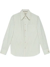 GUCCI POINTED COLLAR STRIPED SHIRT