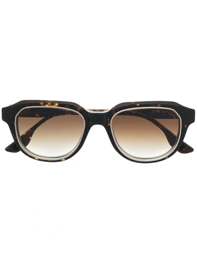 Dita Eyewear Gold-rimmed Tortoiseshell Frames In Brown